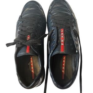 Prada Men's Black and Red Sneakers